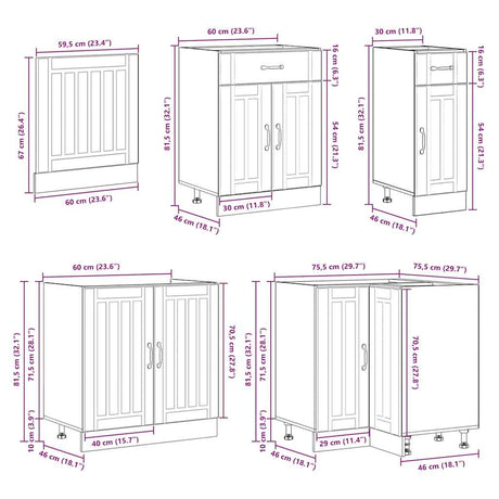 11 Piece Kitchen Cabinet Set Lucca Engineered Wood