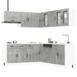 11 Piece Kitchen Cabinet Set Kalmar Engineered Wood