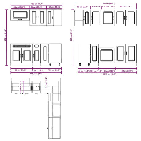 11 Piece Kitchen Cabinet Set Kalmar Engineered Wood