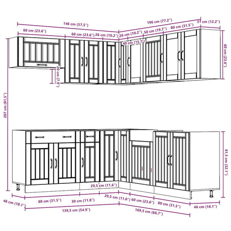 11 Piece Kitchen Cabinet Set Lucca Engineered Wood