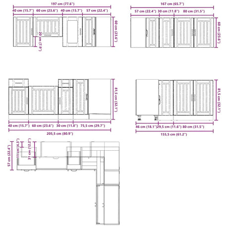 11 Piece Kitchen Cabinet Set Kalmar Engineered Wood