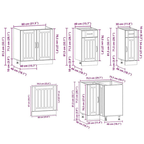 11 Piece Kitchen Cabinet Set Kalmar Engineered Wood