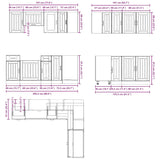 11 Piece Kitchen Cabinet Set Engineered Wood