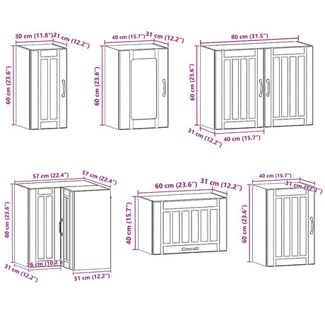 11 Piece Kitchen Cabinet Set Engineered Wood