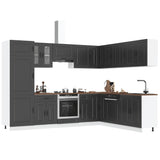 14 Piece Kitchen Cabinet Set Kalmar Gloss White Engineered Wood