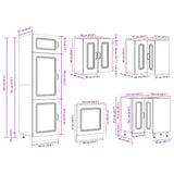 14 Piece Kitchen Cabinet Set Kalmar Gloss White Engineered Wood