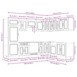 14 Piece Kitchen Cabinet Set Kalmar Gloss White Engineered Wood