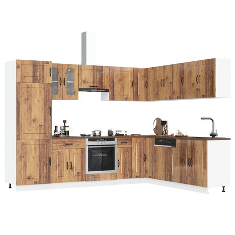 14 Piece Kitchen Cabinet Set Kalmar Gloss White Engineered Wood