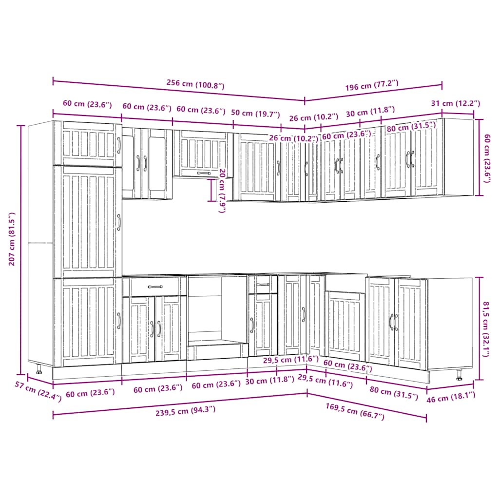 14 Piece Kitchen Cabinet Set Lucca Engineered Wood
