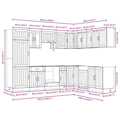14 Piece Kitchen Cabinet Set Lucca Engineered Wood