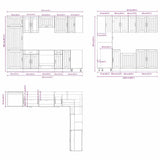 14 Piece Kitchen Cabinet Set Lucca Engineered Wood
