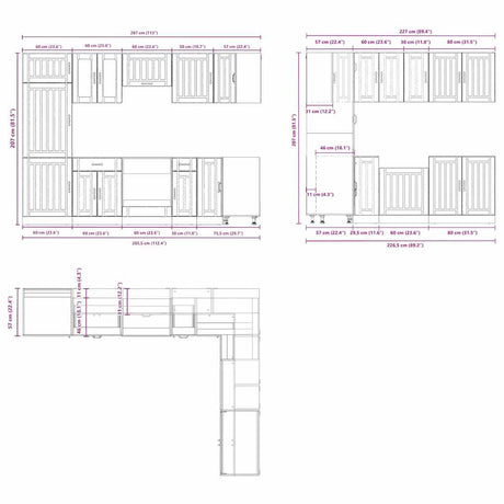 14 Piece Kitchen Cabinet Set Lucca Engineered Wood