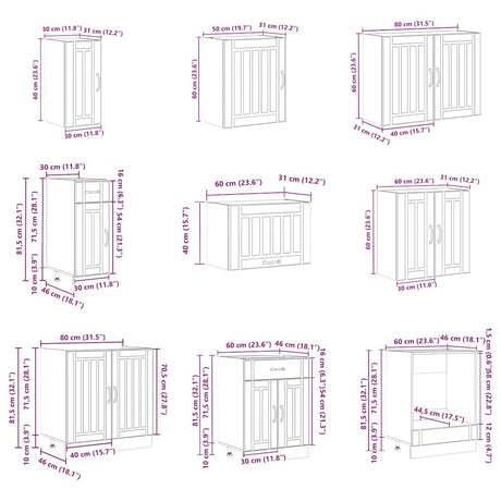 14 Piece Kitchen Cabinet Set Lucca Engineered Wood
