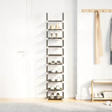 Shoe Rack 10-Tier Black 33X33X174 Cm Non-Woven Fabric