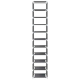 Shoe Rack 10-Tier Black 33X33X174 Cm Non-Woven Fabric