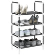Shoe Rack 10-Tier Black Non-Woven Fabric