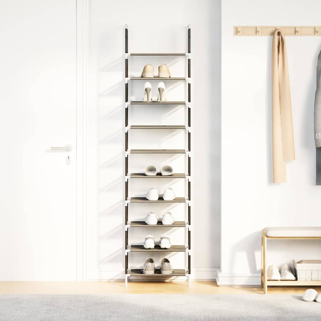 Shoe Rack 10-Tier Black Non-Woven Fabric