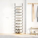 Shoe Rack 10-Tier Black Non-Woven Fabric