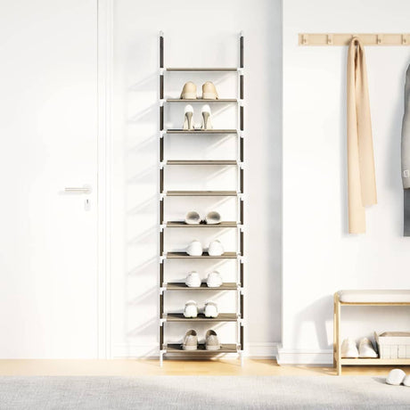 Shoe Rack 10-Tier Black Non-Woven Fabric