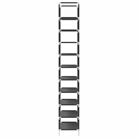 Shoe Rack 10-Tier Black Non-Woven Fabric