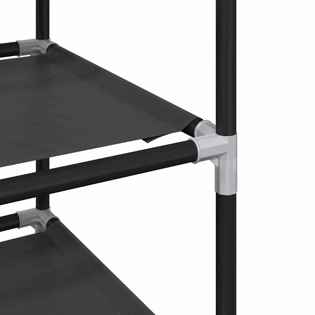 Shoe Rack 10-Tier Black Non-Woven Fabric