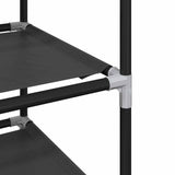 Shoe Rack 10-Tier Black Non-Woven Fabric