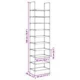 Shoe Rack 10-Tier Black Non-Woven Fabric