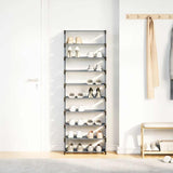 Shoe Rack 10-Tier Grey 54X28X Non-Woven Fabric