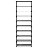 Shoe Rack 10-Tier Grey 54X28X Non-Woven Fabric