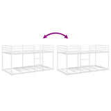 Bunk Bed Without Mattress White Steel