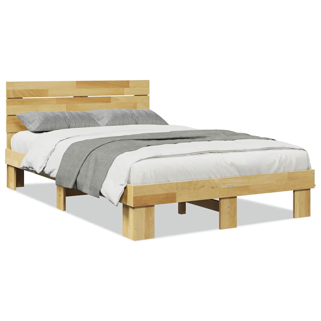 Bed Frame With Headboard Without Mattress Solid Wood Oak
