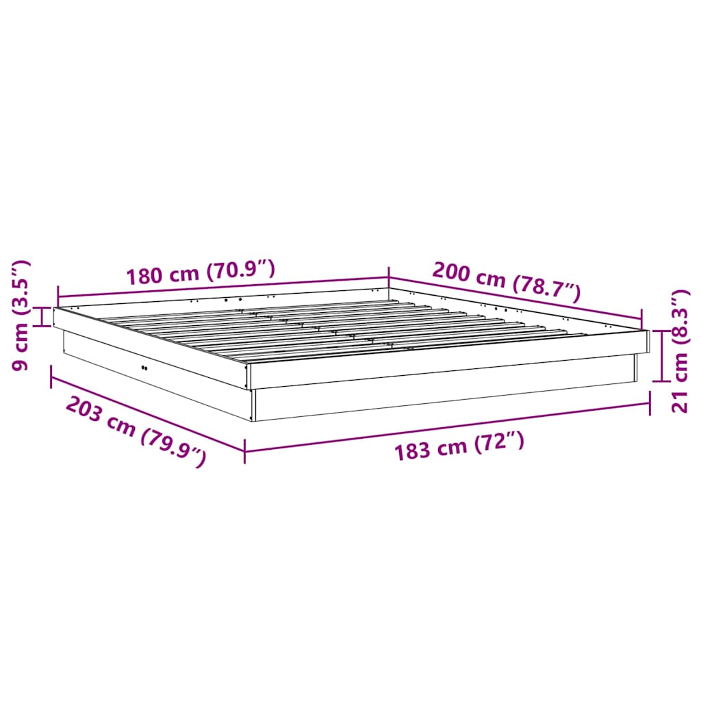 Bed Frame Without Mattress Super King Solid Wood Oak
