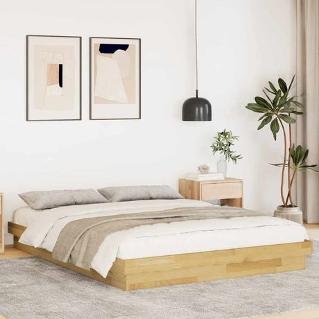Bed Frame Without Mattress Super King Solid Wood Oak