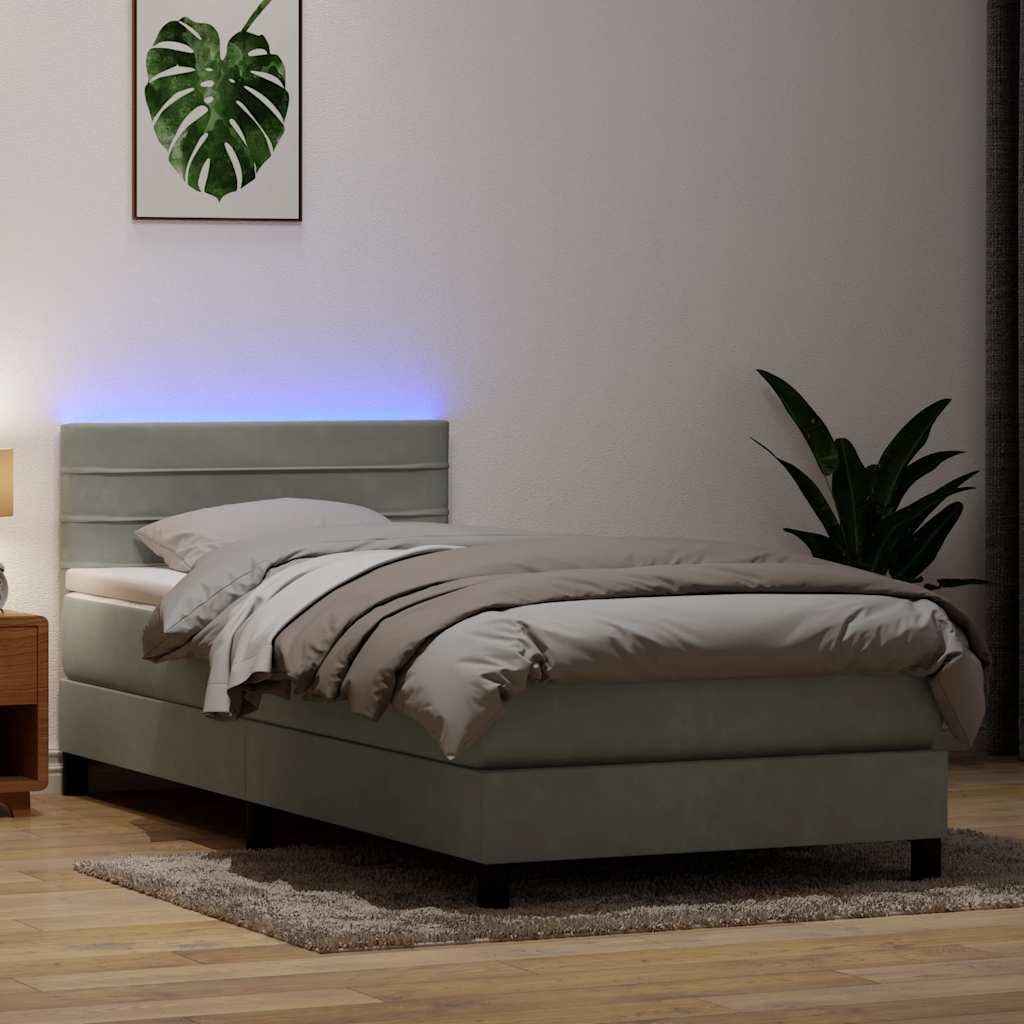 Box Spring Bed With Mattress Velvet