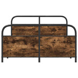 Metal Bed Frame without Mattress Smoked Oak 140x190 cm