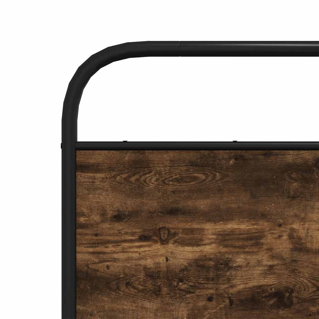 Metal Bed Frame without Mattress Smoked Oak 140x190 cm