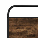 Metal Bed Frame without Mattress Smoked Oak 140x190 cm