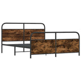 Metal Bed Frame without Mattress Smoked Oak 193x203 cm