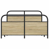 Metal Bed Frame without Mattress Sonoma Oak 140x200 cm
