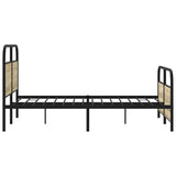 Metal Bed Frame without Mattress Sonoma Oak 140x200 cm