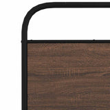 Metal Bed Frame without Mattress Brown Oak 193x203 cm