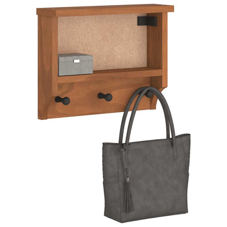 Wall-Mounted Coat Rack Sandnes 45X12X35 Cm Solid Wood Pine