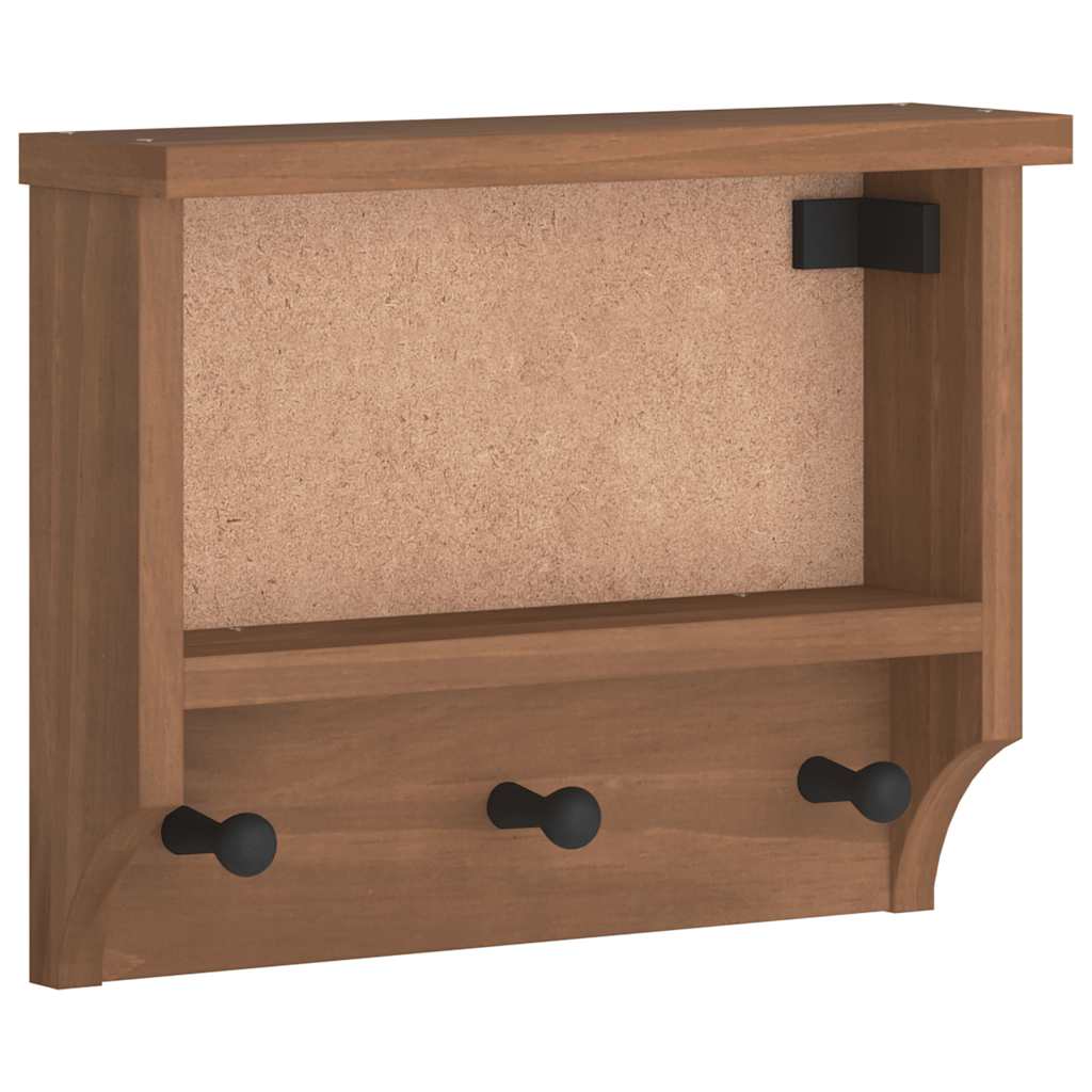 Wall-Mounted Coat Rack Sandnes 45X12X35 Cm Solid Wood Pine