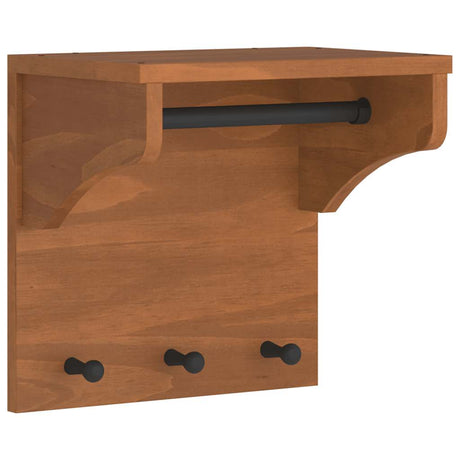 Wall-Mounted Coat Rack Sandnes 43X30X42 Cm Solid Wood Pine