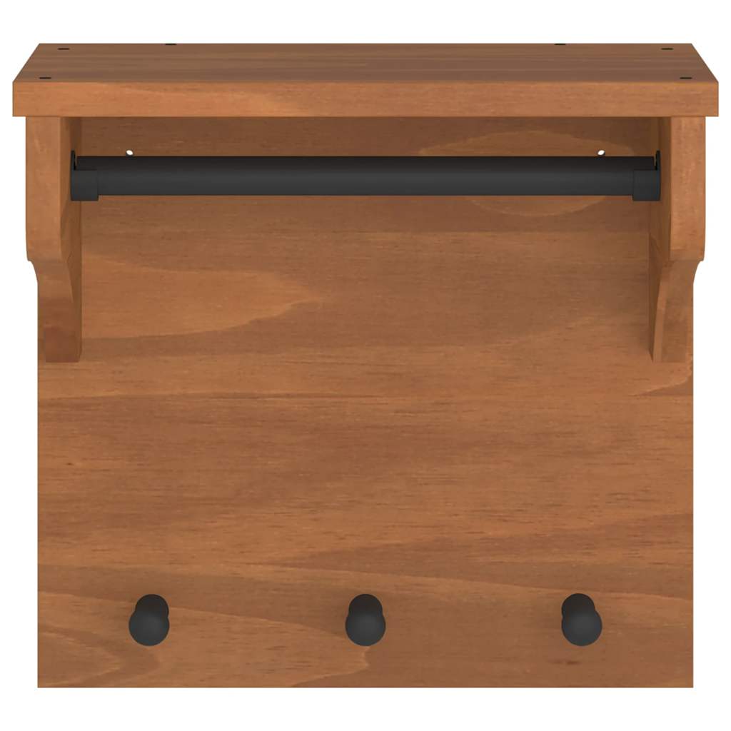 Wall-Mounted Coat Rack Sandnes 43X30X42 Cm Solid Wood Pine