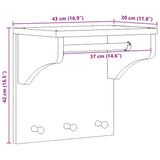 Wall-Mounted Coat Rack Sandnes 43X30X42 Cm Solid Wood Pine