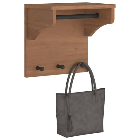 Wall-Mounted Coat Rack Sandnes 43X30X42 Cm Solid Wood Pine