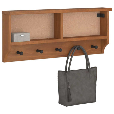Wall-Mounted Coat Rack Sandnes 87X12X35 Cm Solid Wood Pine