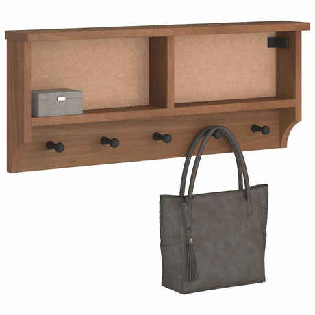Wall-Mounted Coat Rack Sandnes 87X12X35 Cm Solid Wood Pine