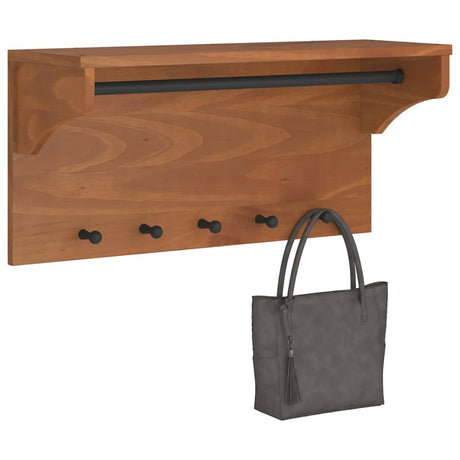 Wall-Mounted Coat Rack Sandnes 87X30X42 Cm Solid Wood Pine